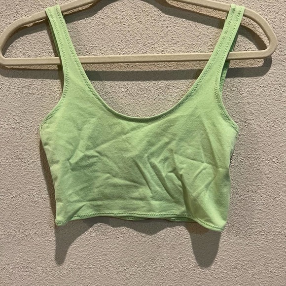 Topshop Crop Top Tank Top Sleeveless Casual Green Petite Size 4 - Picture 1 of 10